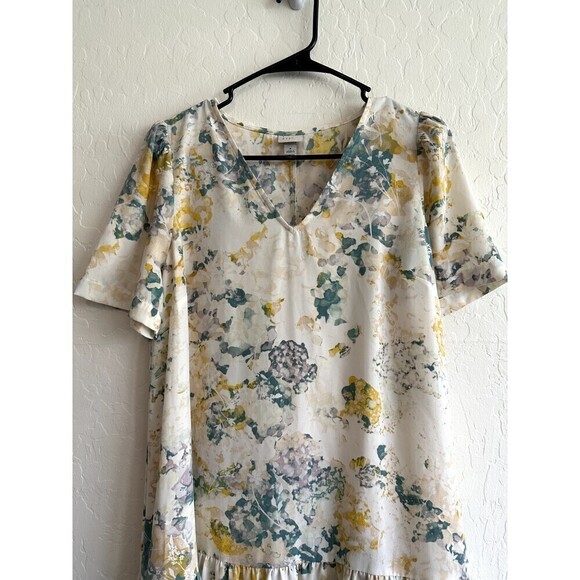 A New Day Short Sleeve Tie-Dye V-Neck Flare Dress Womens Size S White - Picture 8 of 16